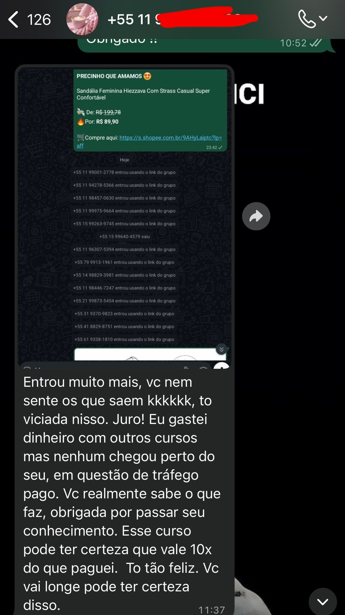 Resultado de vendas com achadinhos